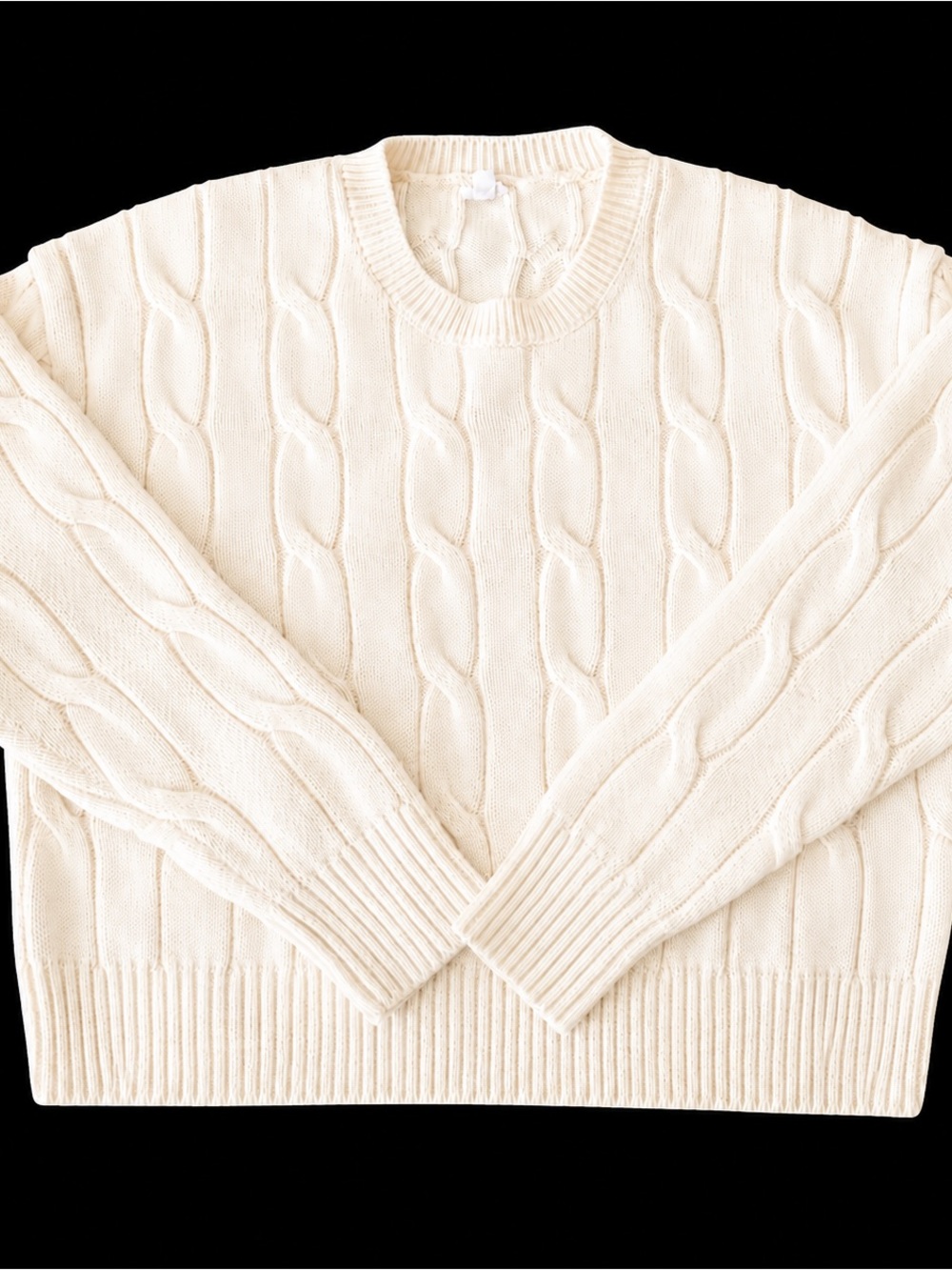 Garage Cream Cable Knit Sweater